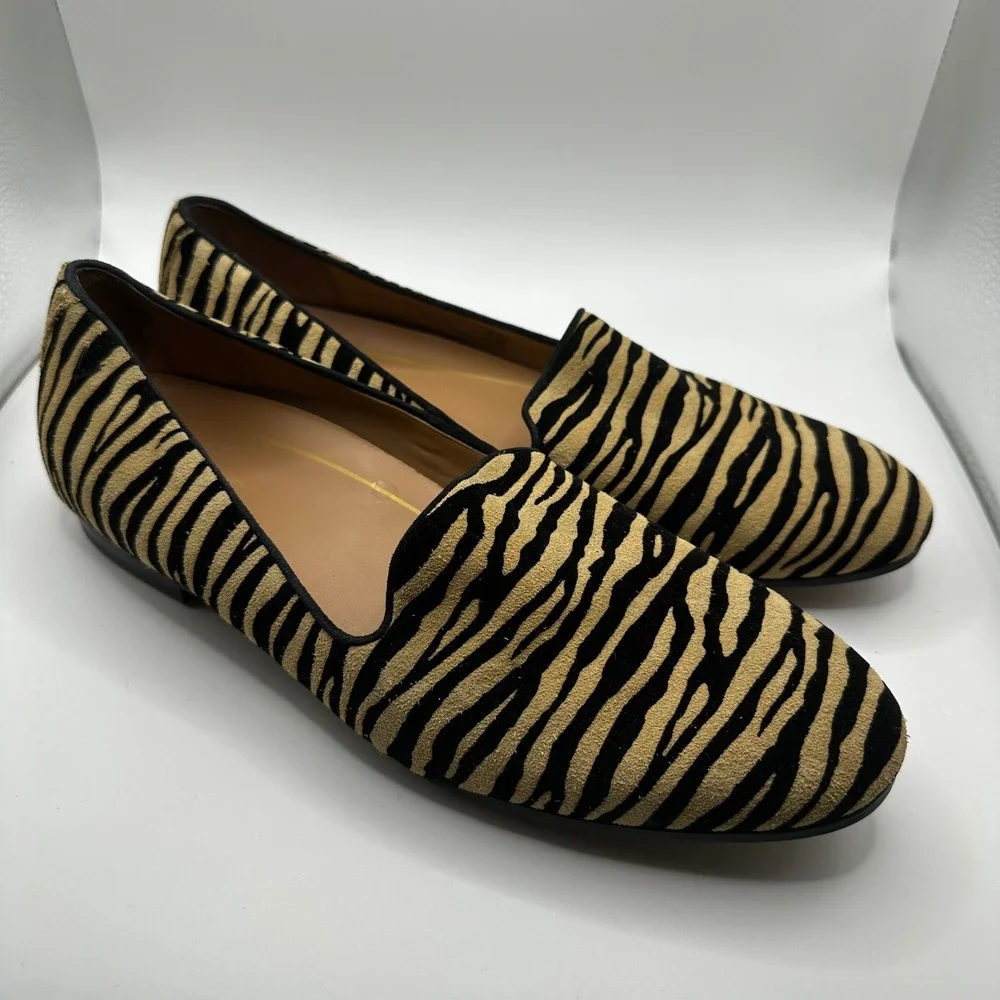 Vionic Willa Tiger Print Loafers Tan Black Smoking‎ Slipper Flat 11
